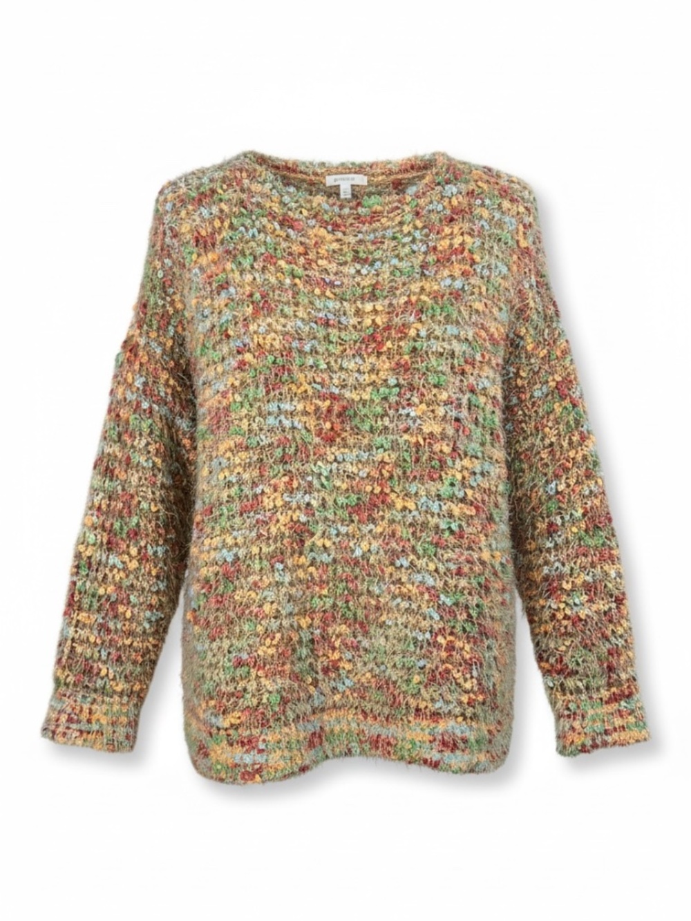 Anthropologie La Fee Verte Sweater Popcorn Knit Chunky Confetti Eyelash Yarn SM